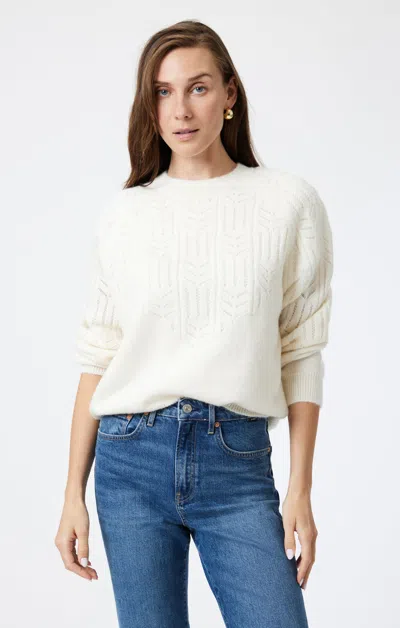 Mavi Lace Detail Sweater In Antique White