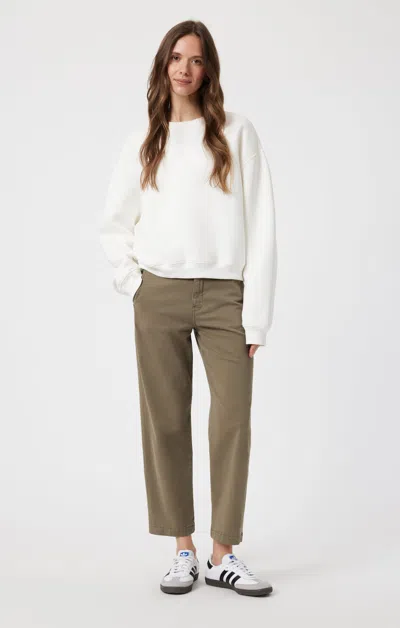 Mavi Lauren Straight Chino In Dusky Casual Twill In Green