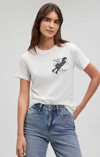 Mavi Lazy Cat T-shirt In Antique White