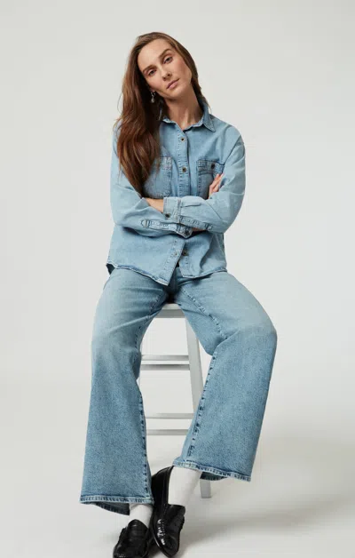 Mavi Linda Wide Leg Jeans In Light  Denim In Light Blue