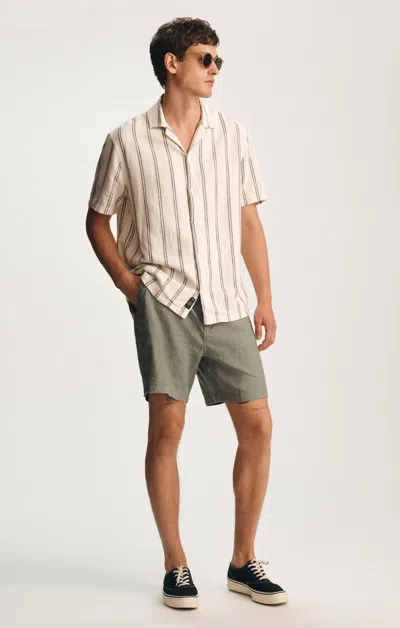 Mavi Linen 7" Inseam Shorts In Agave Green
