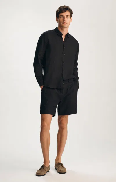 Mavi Linen 7" Inseam Shorts In Black