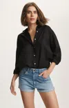 Mavi Linen Button-up Shirt In Black