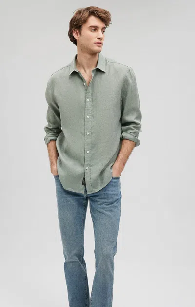 Mavi Linen Button-up Shirt In Chinois Green