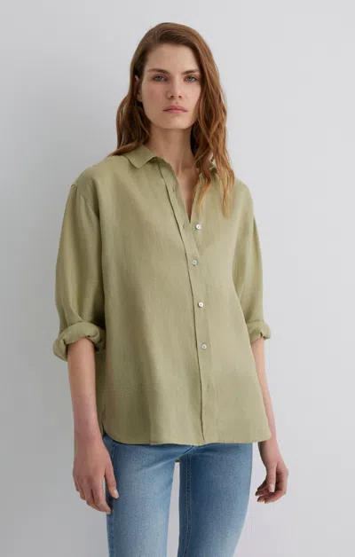 Mavi Linen Button-up Shirt In Elm