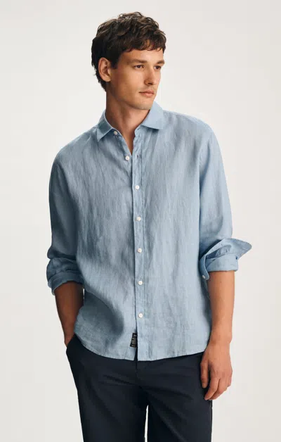 Mavi Linen Button-up Shirt In Allure In Blue