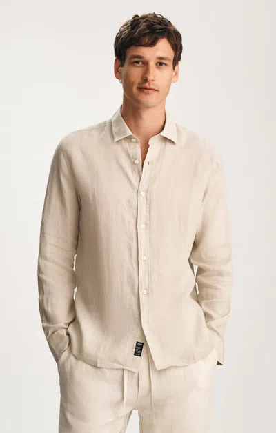 Mavi Linen Button-up Shirt In Silver Birch In Gray
