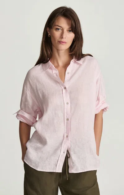 Mavi Linen Button-up Shirt In Tender Touch In Pink