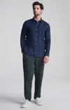 Mavi Linen Long Sleeve Button-up Shirt In Black Iris