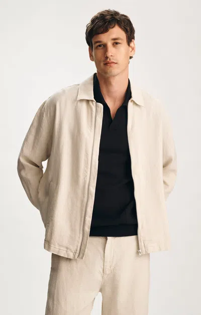 Mavi Linen Overshirt In Moonstruck In Neutral