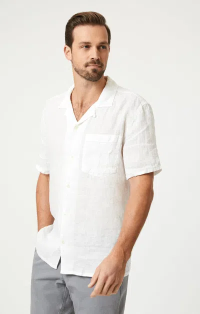 Mavi Linen Short Sleeve Shirt In White