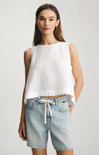 Mavi Linen Tank Top In White