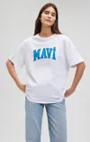 MAVI MAVI LOGO T-SHIRT IN BRIGHT WHITE