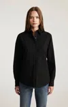 Mavi Long Sleeve Button-up Shirt In Black In Black