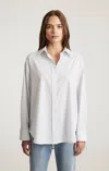 Mavi Long Sleeve Button-up Shirt In Blue Grey Stripe In Gray