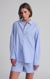 Mavi Long Sleeve Button-up Shirt In Blue Stripe