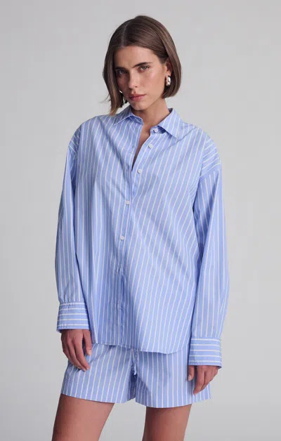 Mavi Long Sleeve Button-up Shirt In Blue Stripe
