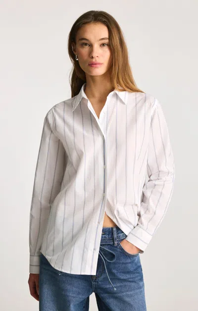 Mavi Long Sleeve Button-up Shirt In Blue Striped
