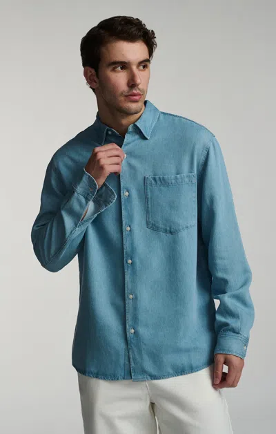 Mavi Long Sleeve Button-up Tencel™ Shirt In Indigo In Light Blue