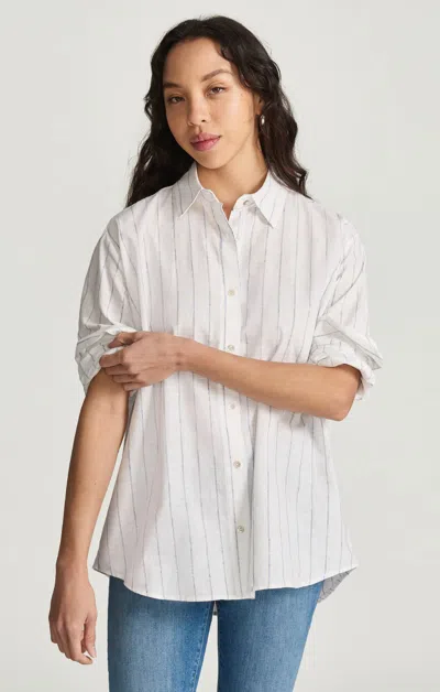 Mavi Long Sleeve Button-up Shirt In Navy Striped In Neutral
