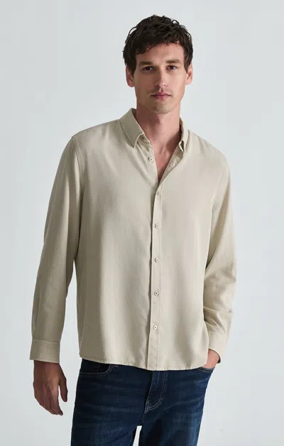 Mavi Long Sleeve Button-up Shirt In Pelican In Beige