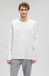 MAVI LONG SLEEVE CREW NECK T-SHIRT IN ANTIQUE WHITE