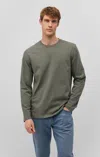 Mavi Long Sleeve Crew Neck T-shirt In Mulled Basil In Green