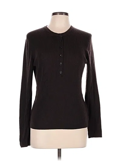 Pre-owned Mavi Long Sleeve Henley Shirt In Brown