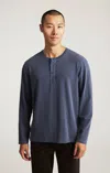 Mavi Long Sleeve Henley T-shirt In Outer Space In Blue