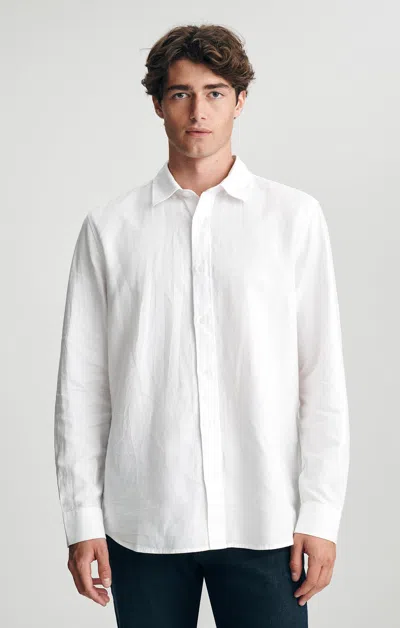 Mavi Long Sleeve Linen Shirt In White