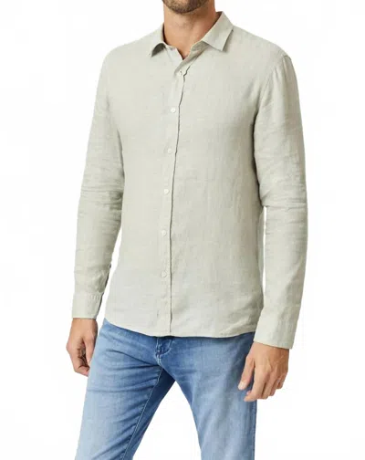 Mavi Long Sleeve Linen Shirt Slim Fit In Moonstruck In Gray
