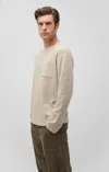 Mavi Long Sleeve Pocket T-shirt In Pelican In Beige