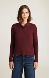 Mavi Long Sleeve Polo T-shirt In Zinfandel In Red