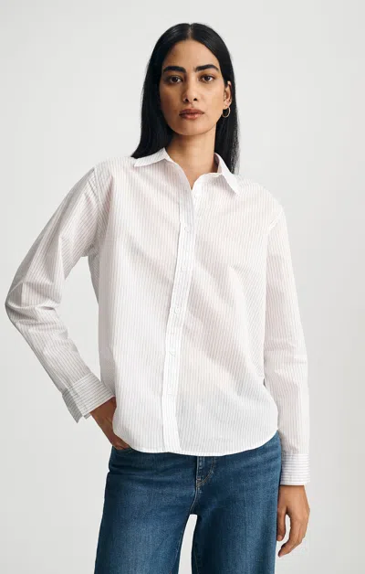 Mavi Long Sleeve Woven Button-up Shirt In Black White Stripe