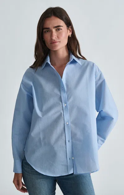 Mavi Long Sleeve Woven Button-up Shirt In Blue Striped