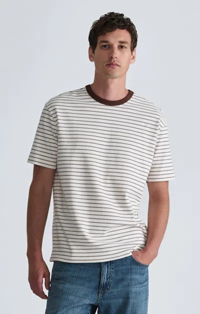 Mavi Loose Stripe Tee In Espresso In Brown