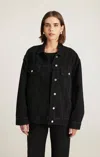 Mavi Luna Denim Jacket In Dark Smoke 90s In Black