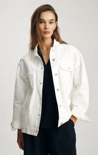 Mavi Luna Denim Jacket In Off White Denim