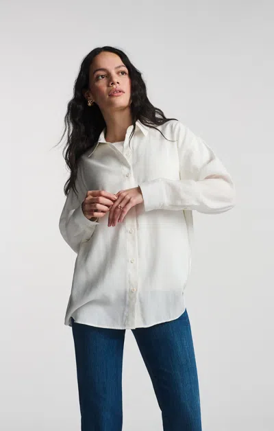 Mavi Luxe Touch Button-up Shirt In Antique White