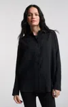 Mavi Luxe Touch Button-up Shirt In Black In Black
