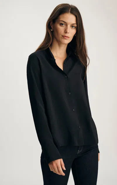 Mavi Luxe Touch Tencel™ Button-up Shirt In Black