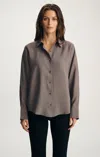 Mavi Luxe Touch Tencel™ Button-up Shirt In Tornado In Gray