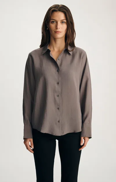 Mavi Luxe Touch Tencel™ Button-up Shirt In Tornado In Gray