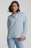 Mavi Luxe Touch Tencel™ Button-up Striped Shirt In Air Blue Stripe In Light Blue