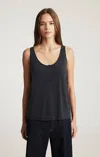 Mavi Luxe Touch Tencel™ Henley Tank Top In Black In Black