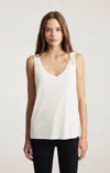 Mavi Luxe Touch Tencel™ Lace Tank Top In Antique White In White