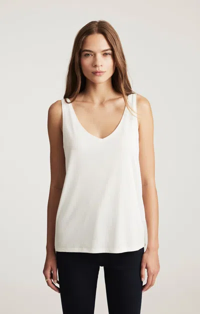 Mavi Luxe Touch Tencel™ Lace Tank Top In Antique White