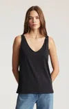 Mavi Luxe Touch Tencel™ Lace Tank Top In Black In Black