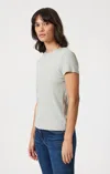 Mavi Luxe Touch Tencel™ Ribbed T-shirt In Pigeon In Grey