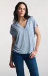 Mavi Luxe Touch Tencel™ V-neck Shirt In Zen Blue